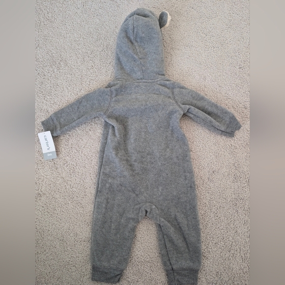 NWT Lot Of 2 Carter's Fleece One Piece FullZip Bodysuit Plaid Size 6 Months - Picture 10 of 10